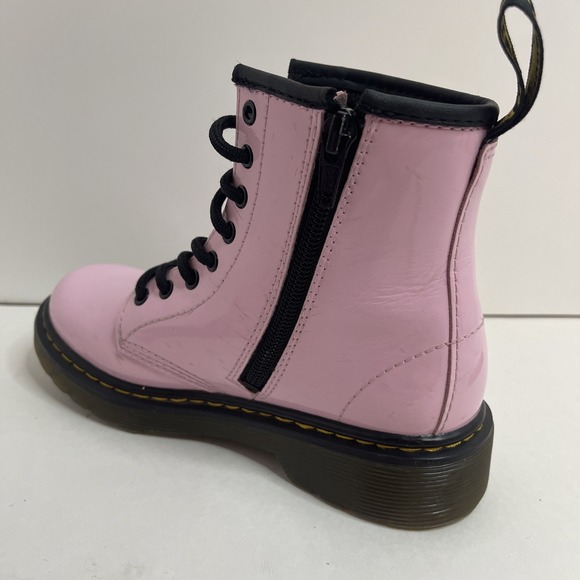 Dr. Martens 1460J Pink Leather Lace Up/Zip AirWair Boots wBouncing Soles SZ 1 US - Picture 6 of 16